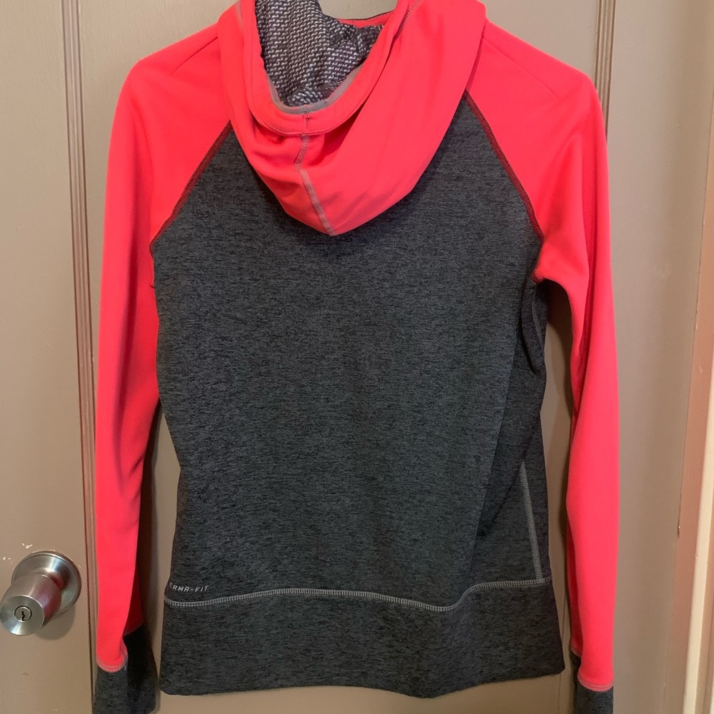 Neon and Grey Women’s Nike Pull Over Hoodie - Picture 2 of 6